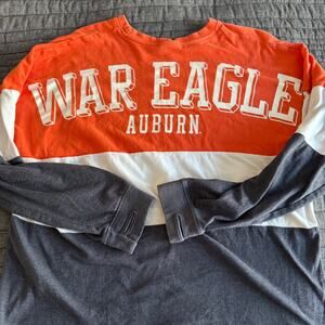 Vintage Press Box NCAA Auburn Tigers Orange Long Sleeve Cotton Shirt Men's M